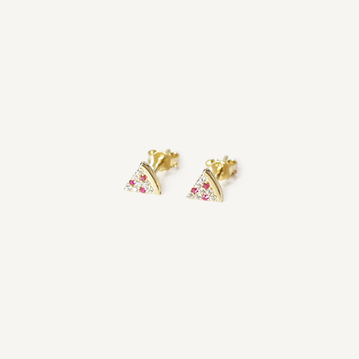 The Pizza Earrings in Solid Gold
