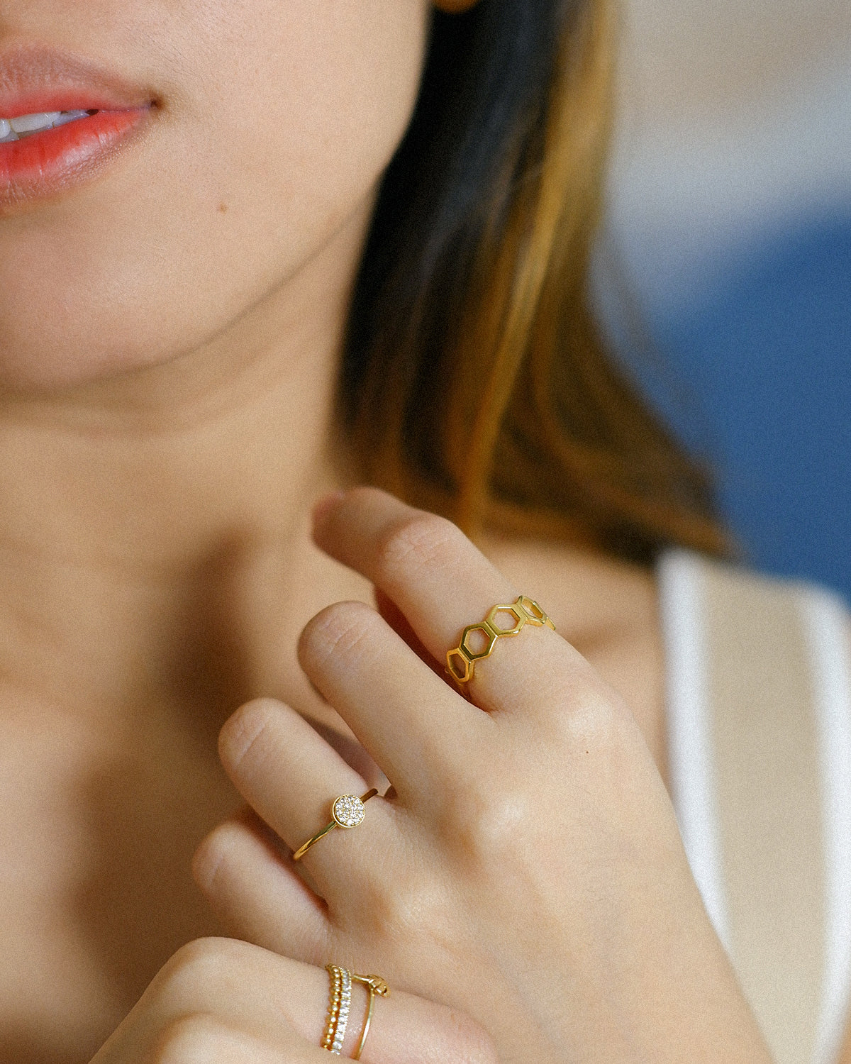 The Honeycomb Line Ring