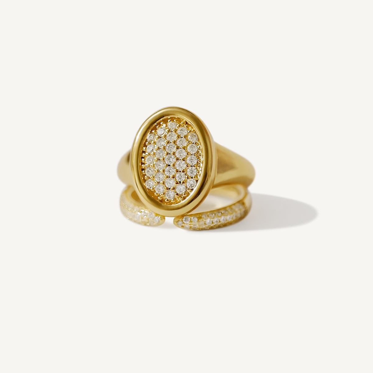 The Iced Pave Bold Stack – Flecked with Gold