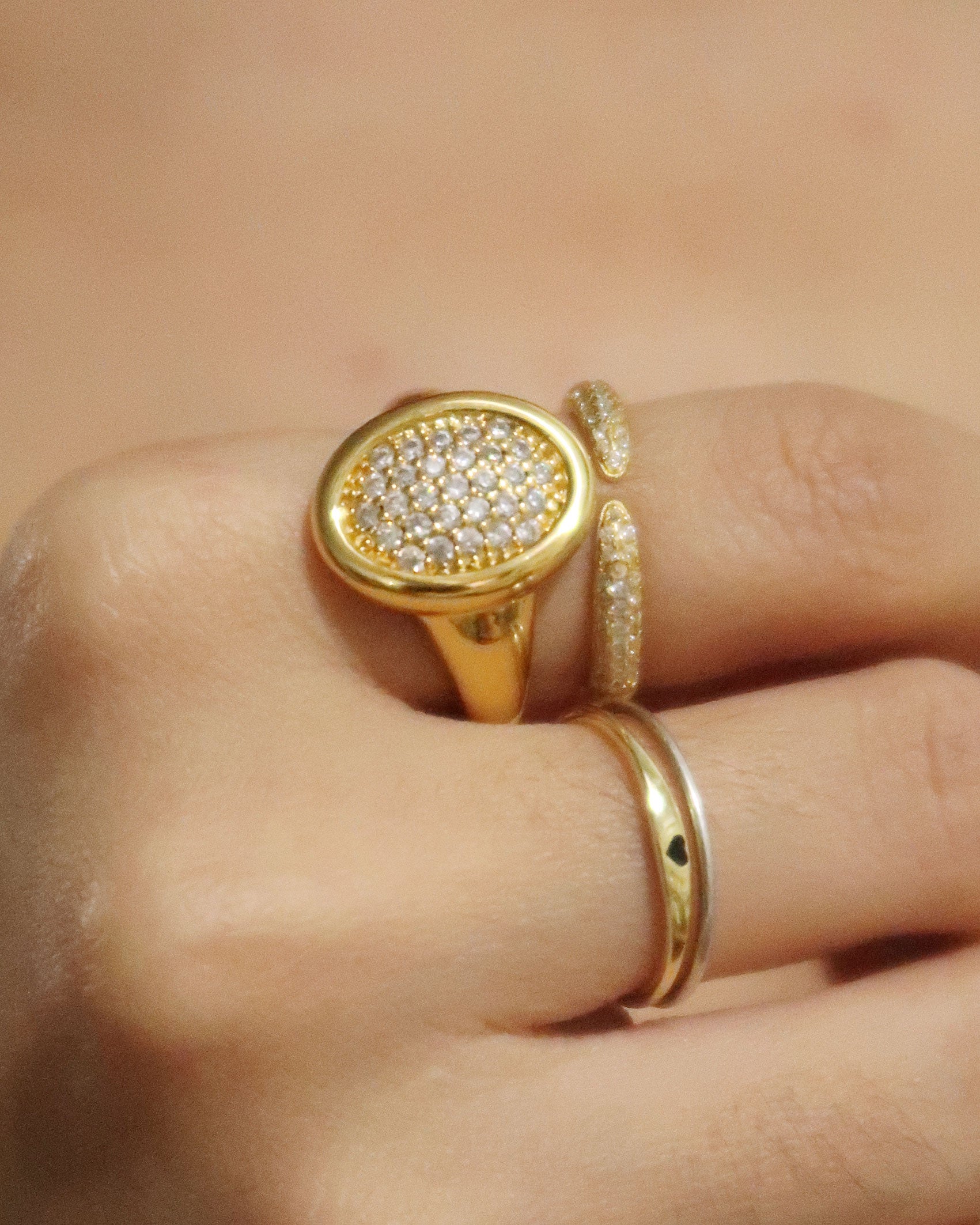 The Any-Size Iced Pave Stacker Ring
