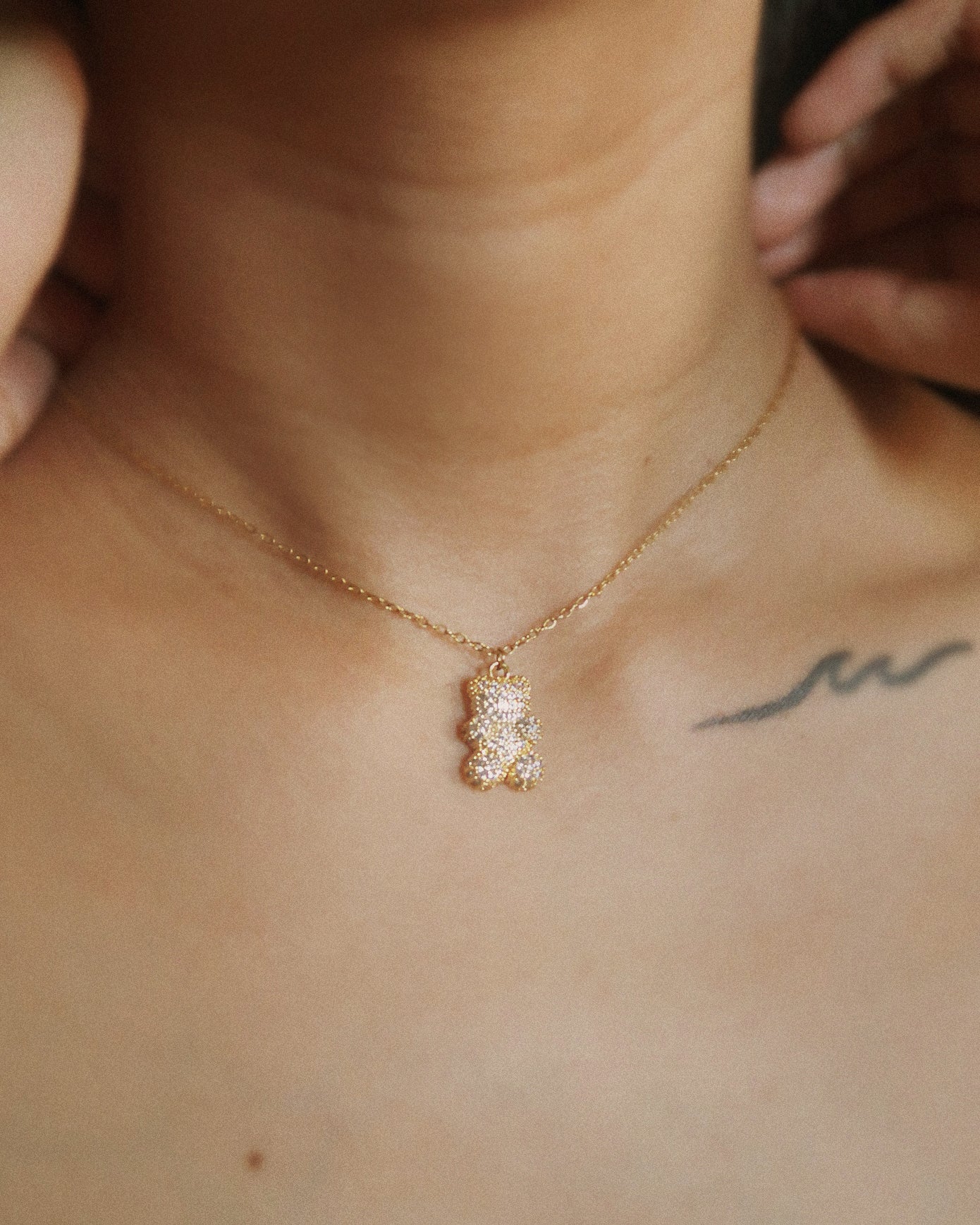 The Iced Pave Mini Teddy Necklace