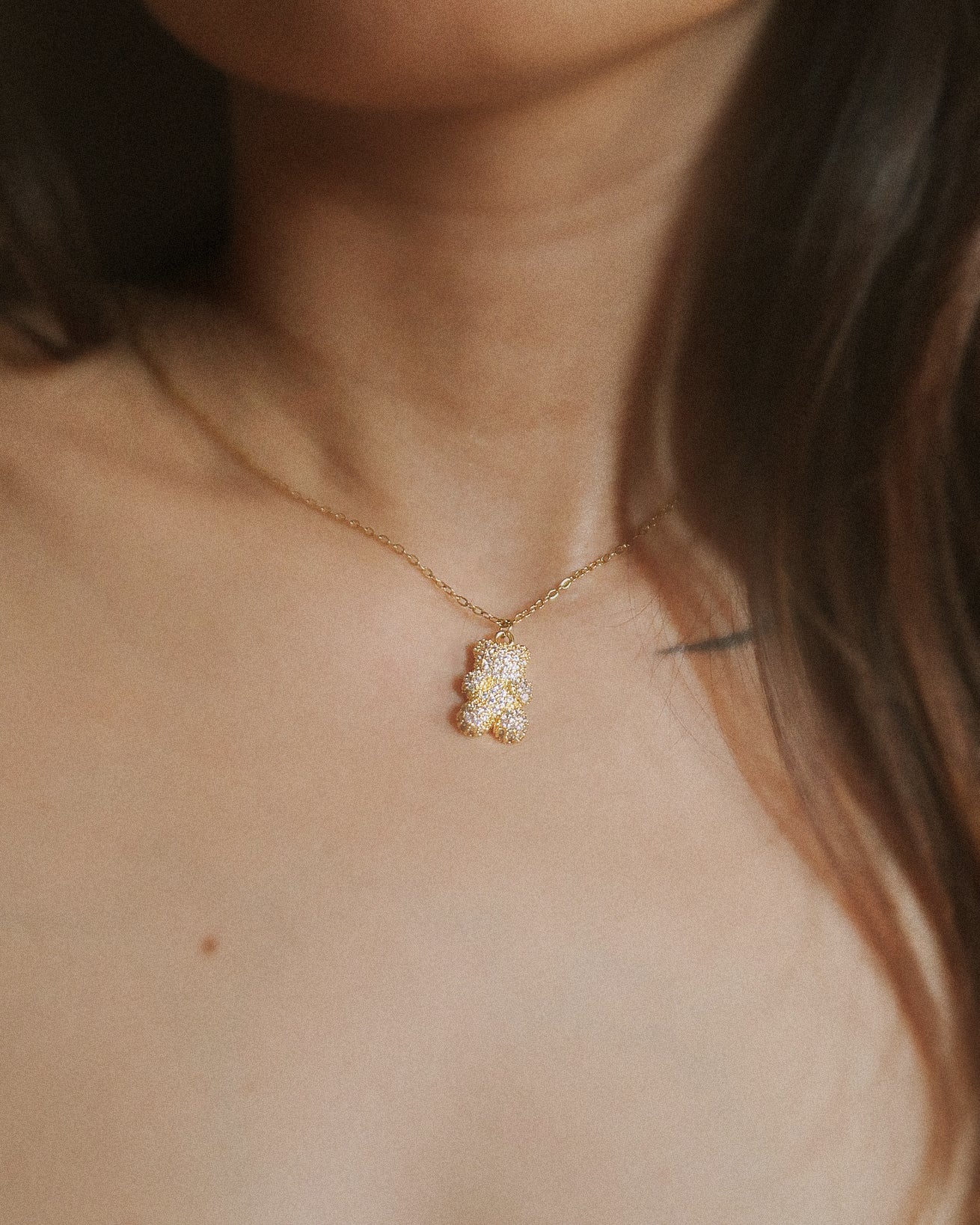 The Iced Pave Mini Teddy Necklace