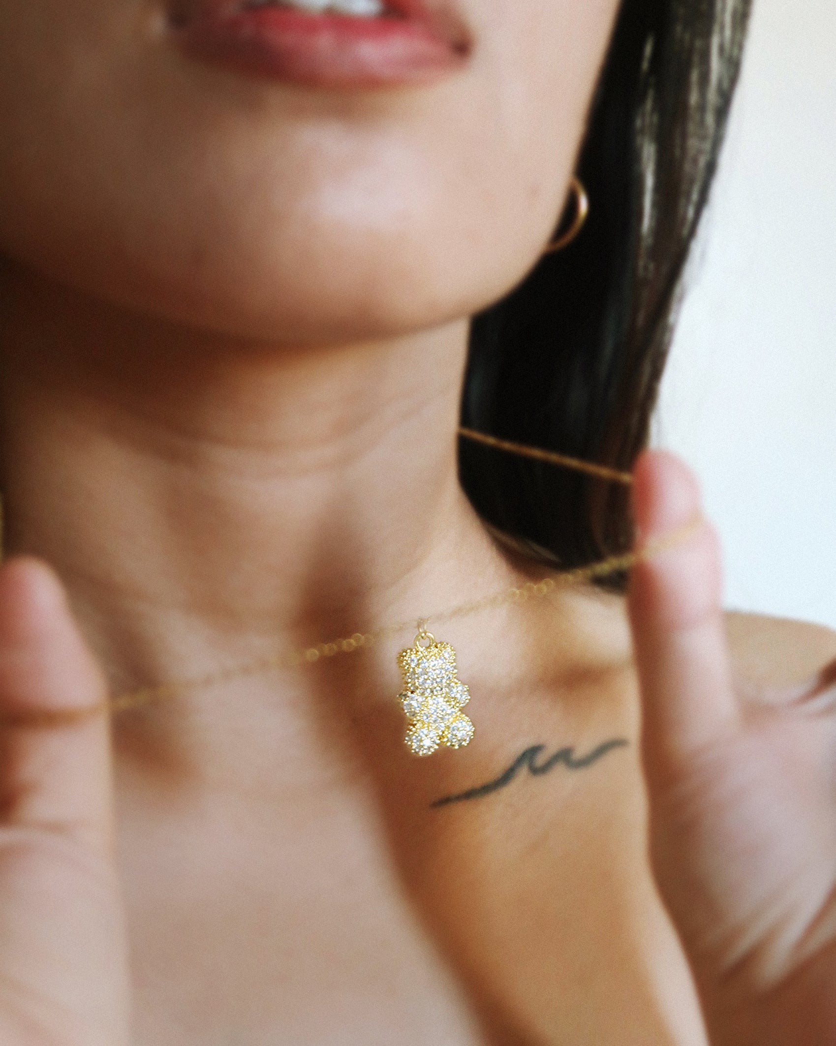 The Iced Pave Mini Teddy Necklace