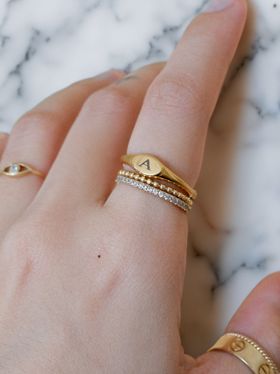 The Engraved Minimal Oval Signet Ring