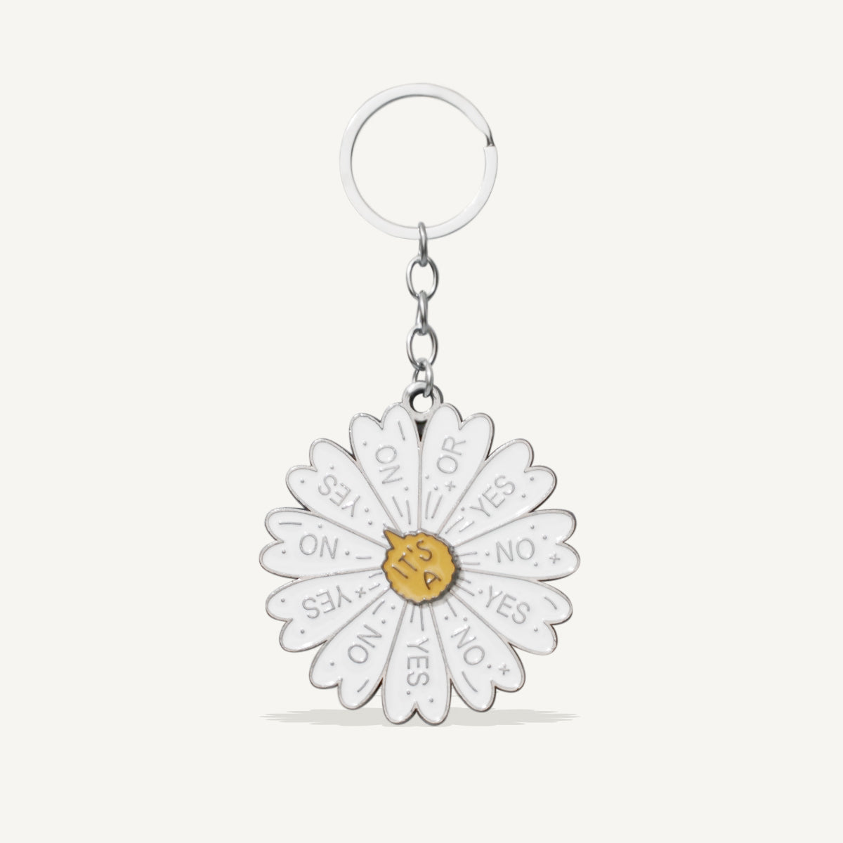 Indecisive Girlie Yes or No Daisy Fidget Keychain
