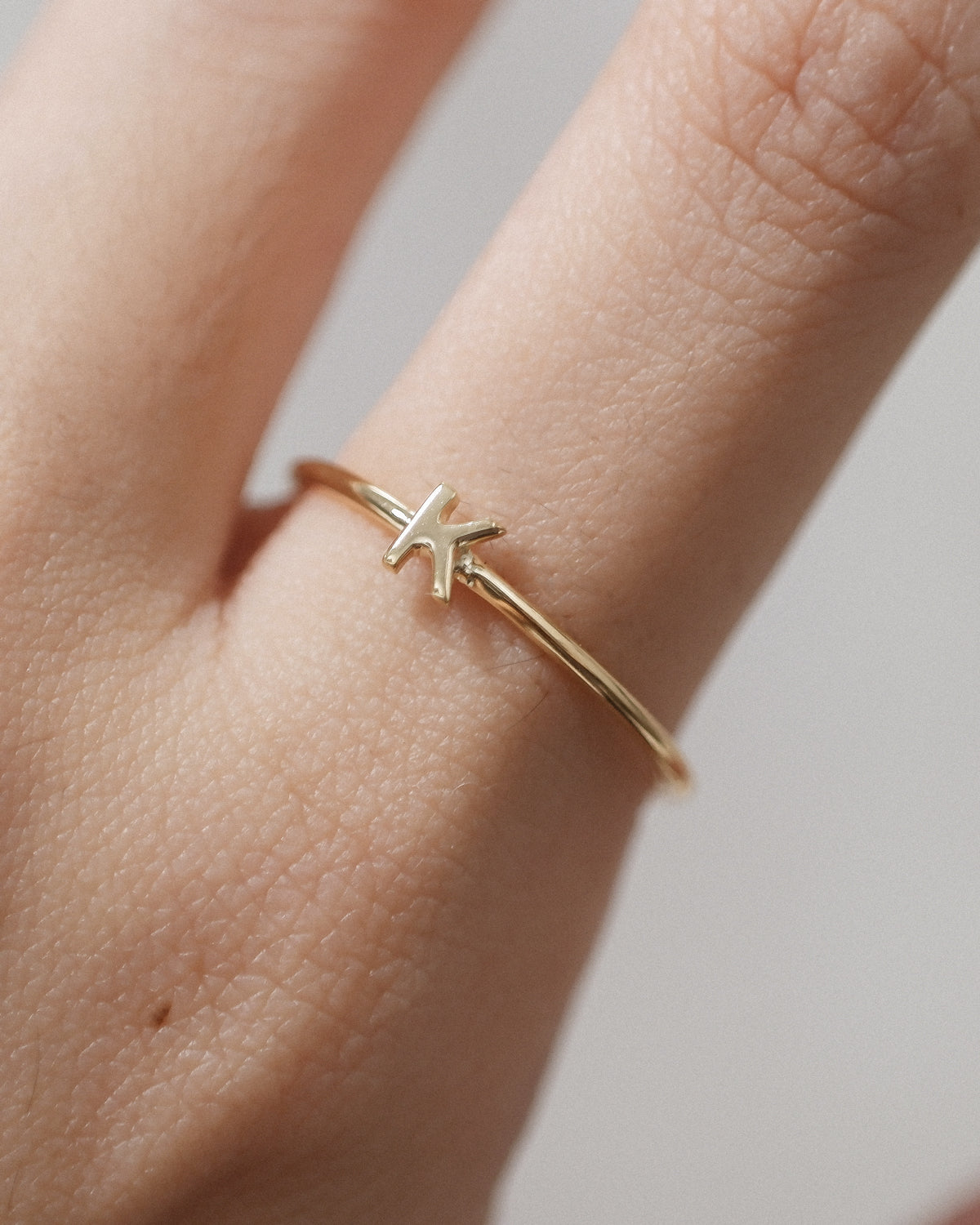 The Initial Ring in Solid Gold