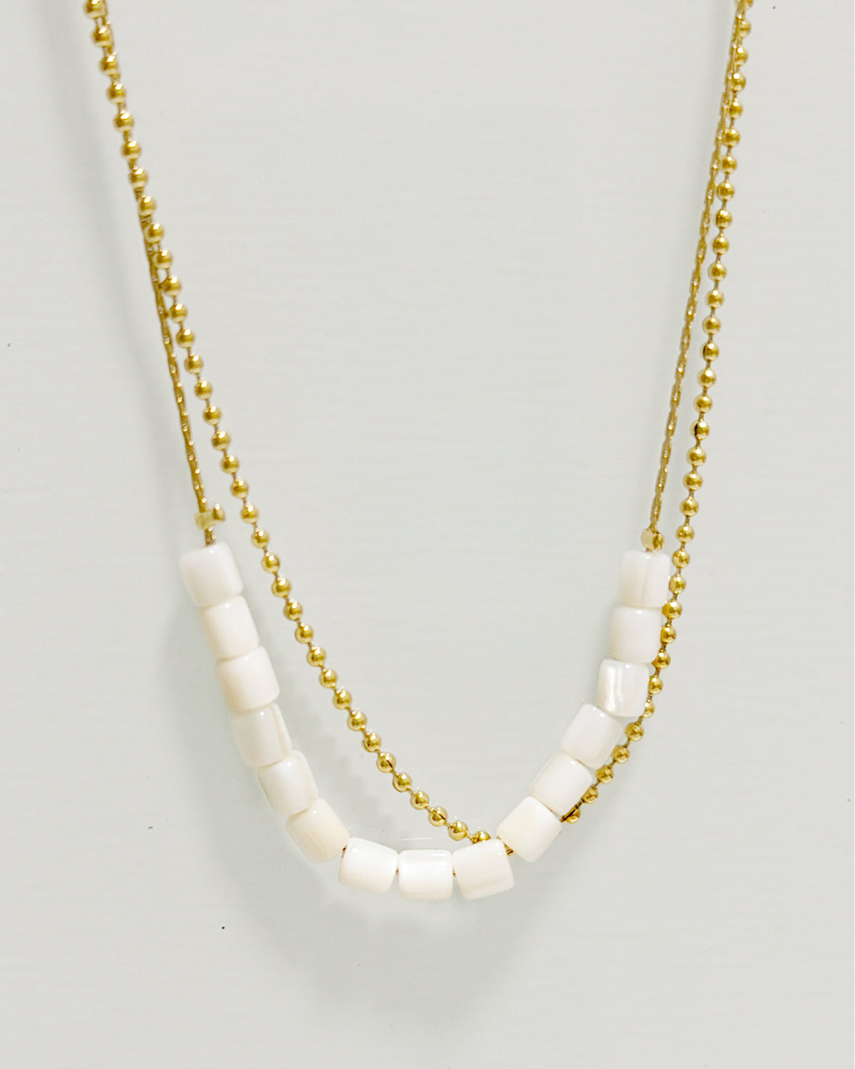 Seaside Ivory Beads Layered Anklet