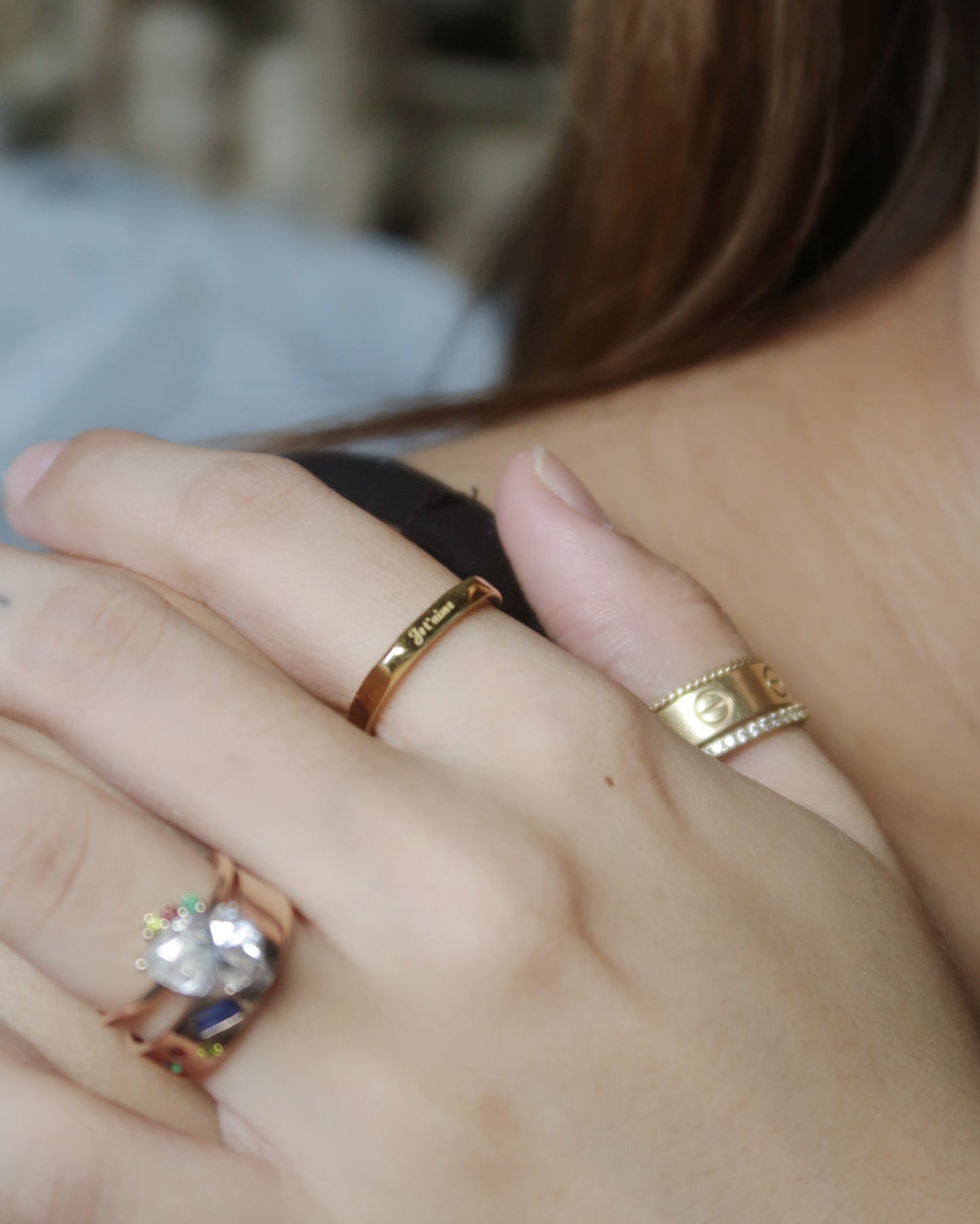 The Je T'aime Flat Signet Ring