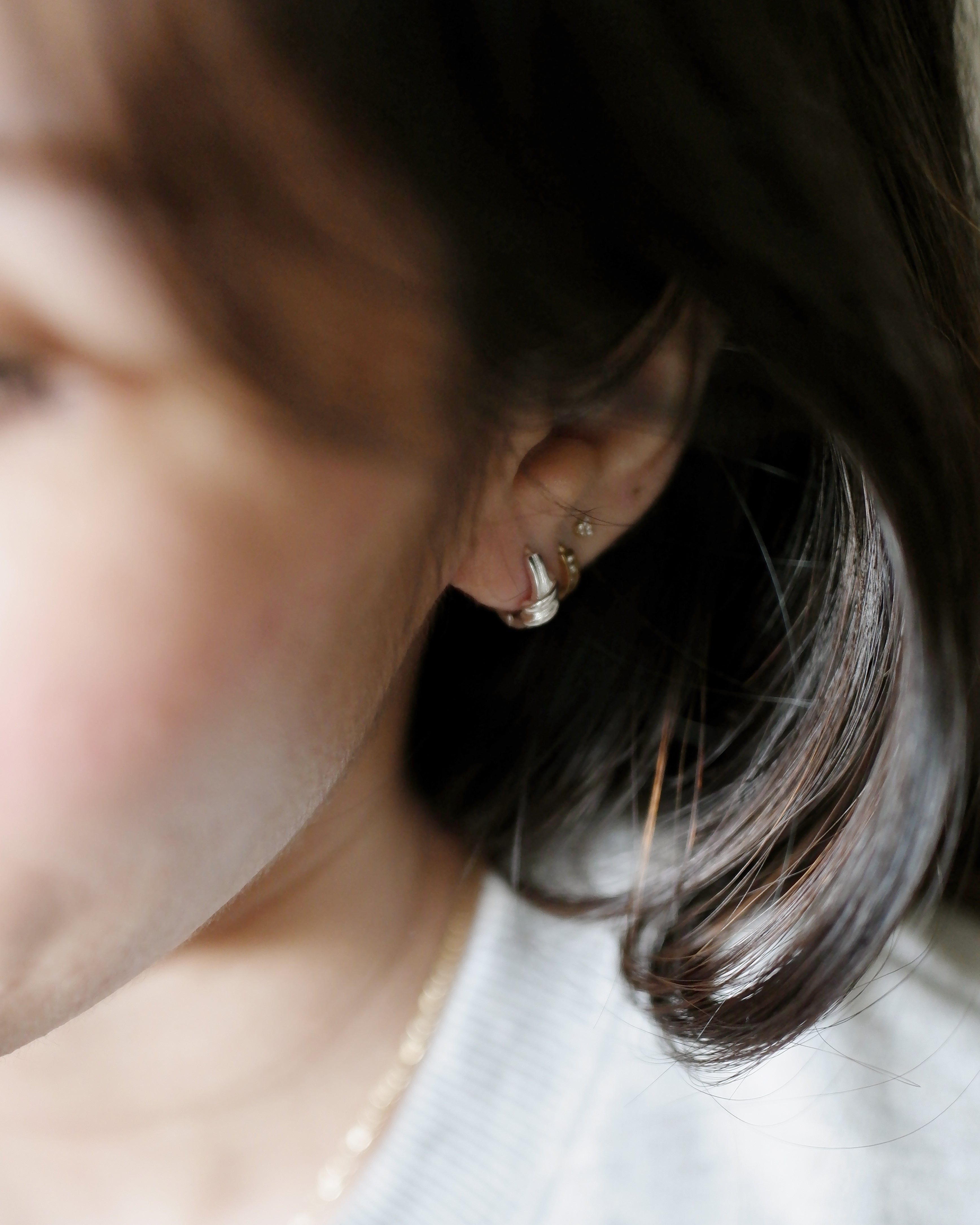 The Knot Ear Huggies in Silver