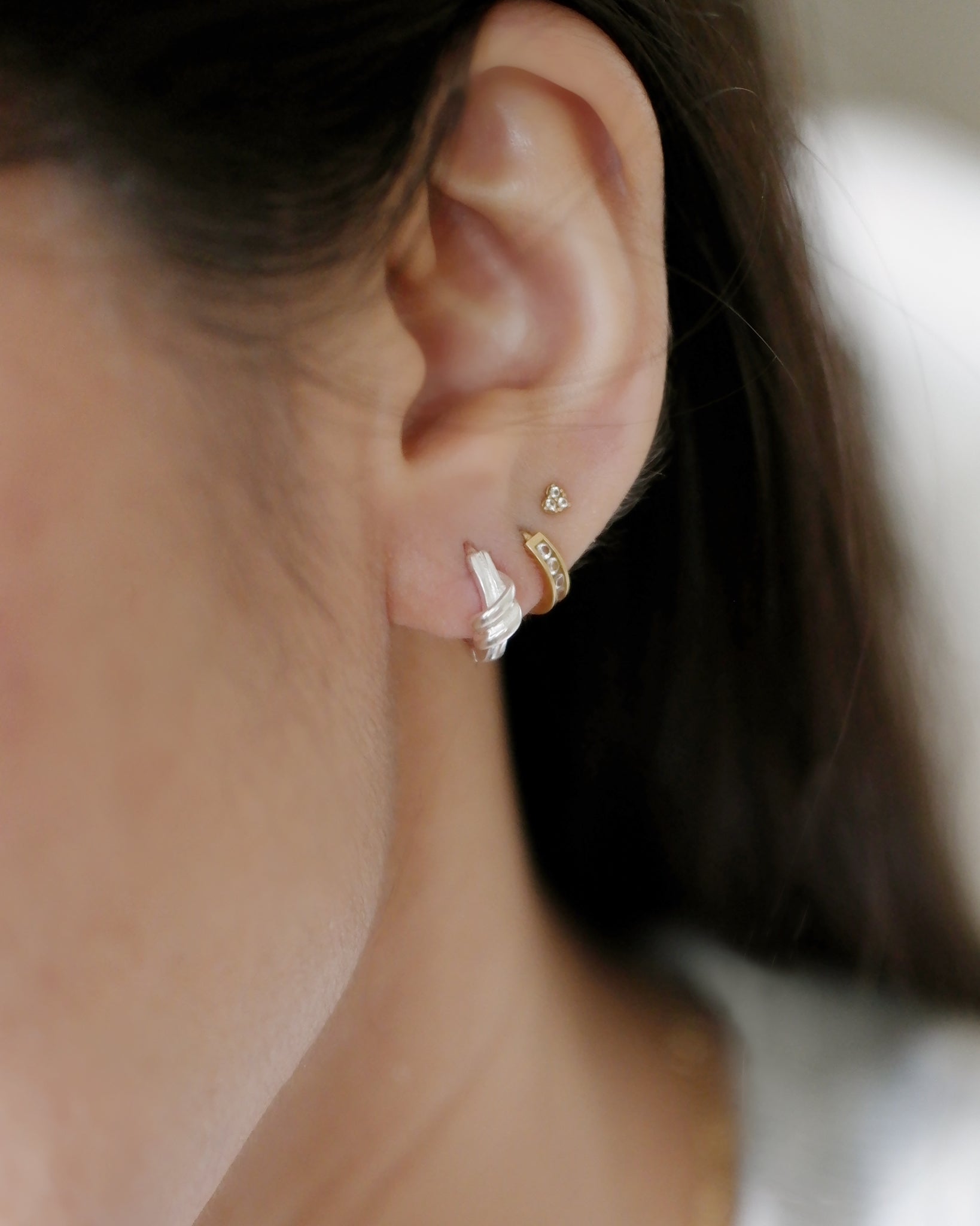 The Knot Ear Huggies in Silver