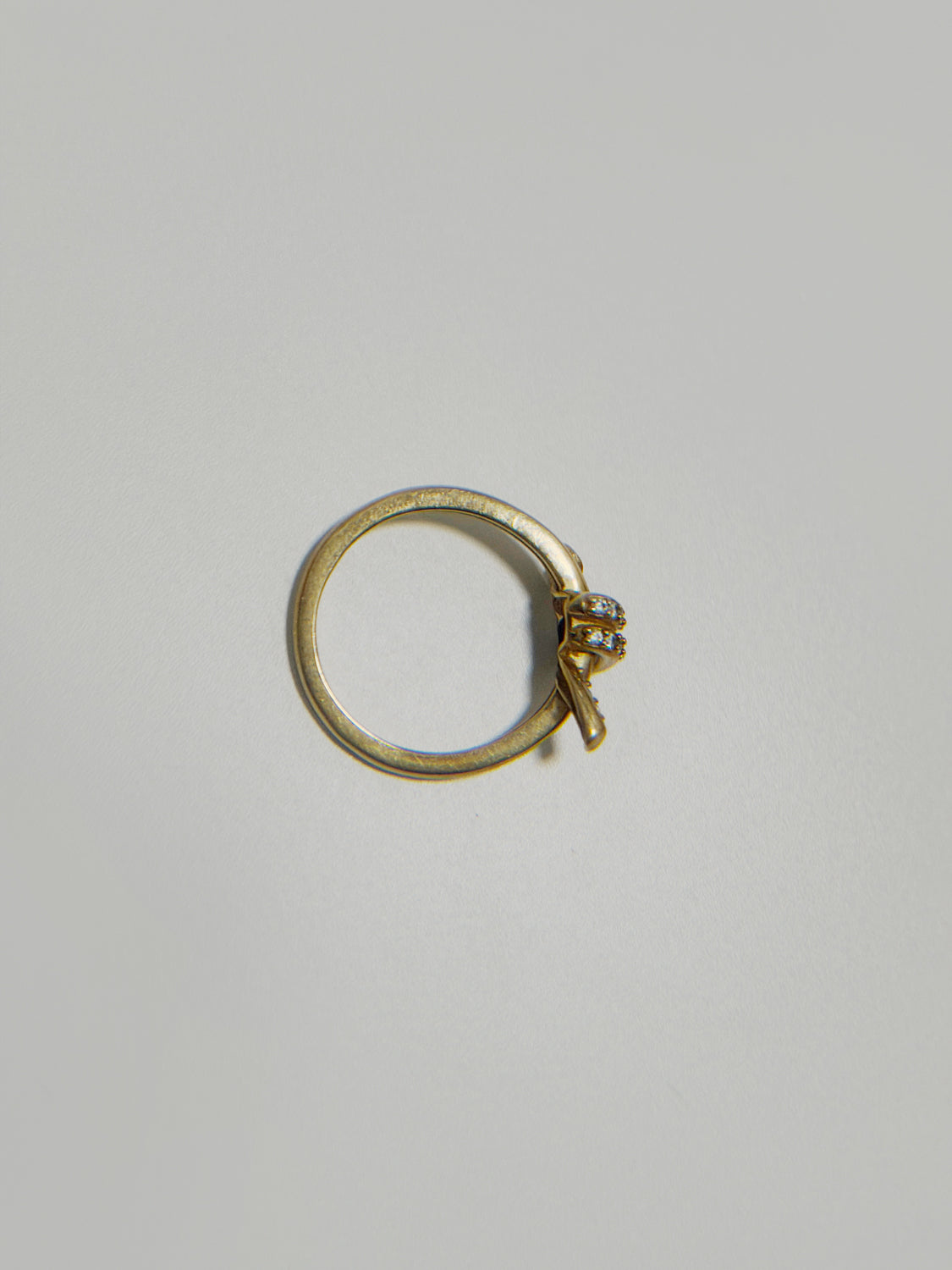 (Handed-down) Dainty Pave Knot Ring in Solid Gold