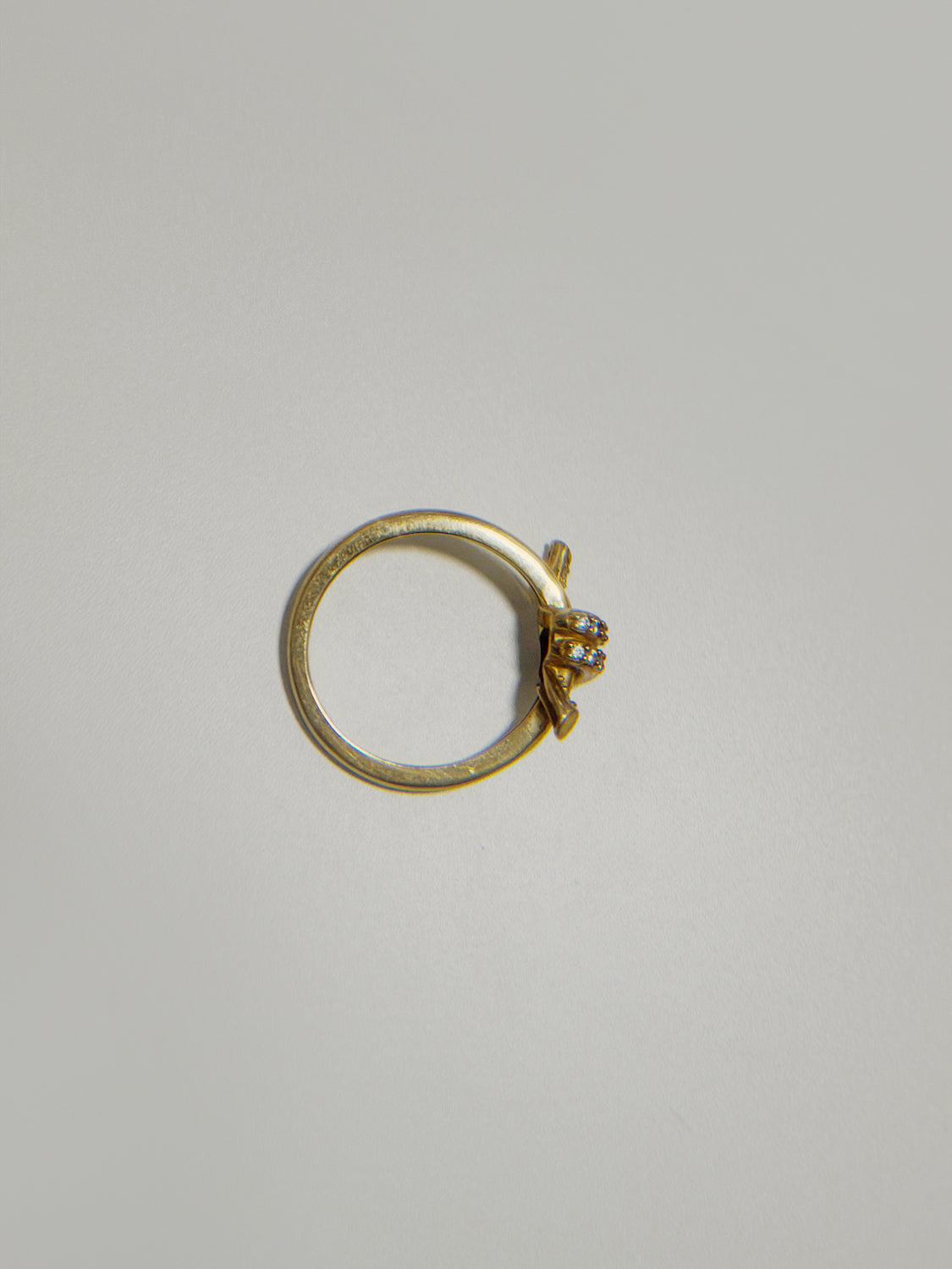 (Handed-down) Dainty Pave Knot Ring in Solid Gold