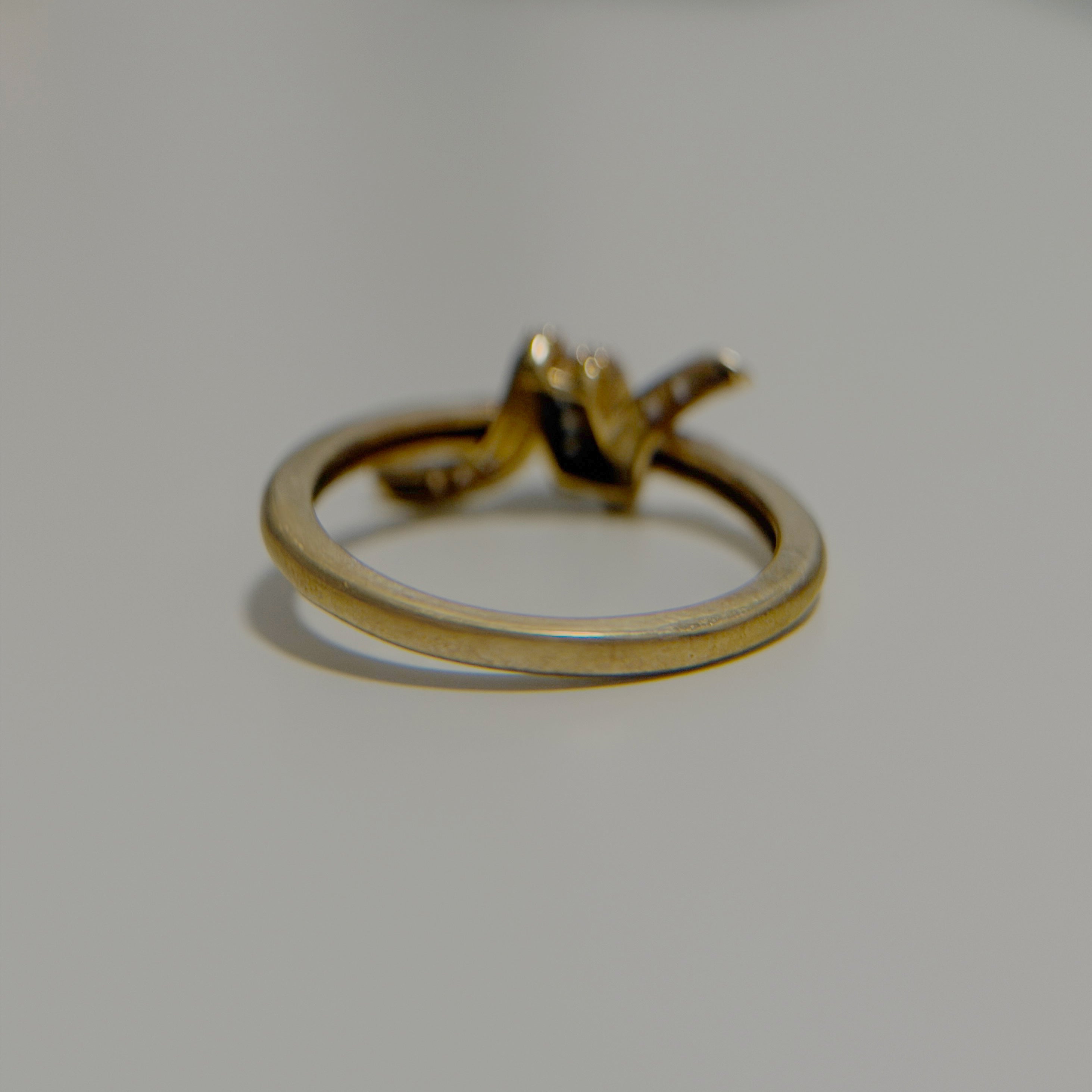 (Handed-down) Dainty Pave Knot Ring in Solid Gold