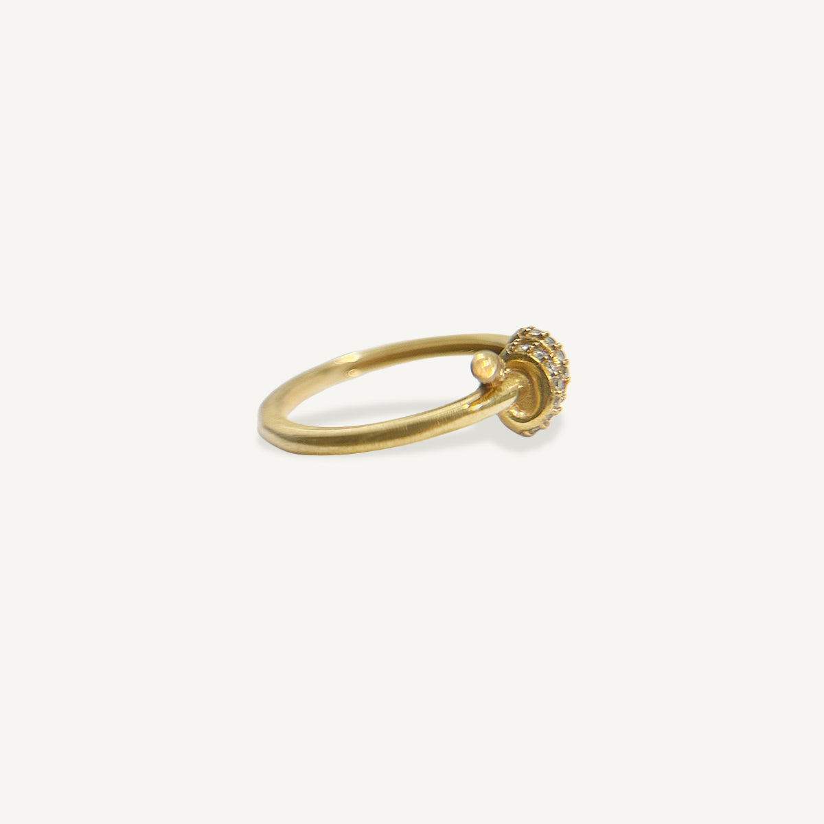 (Handed-down) Dainty Pave Knot Ring in Solid Gold