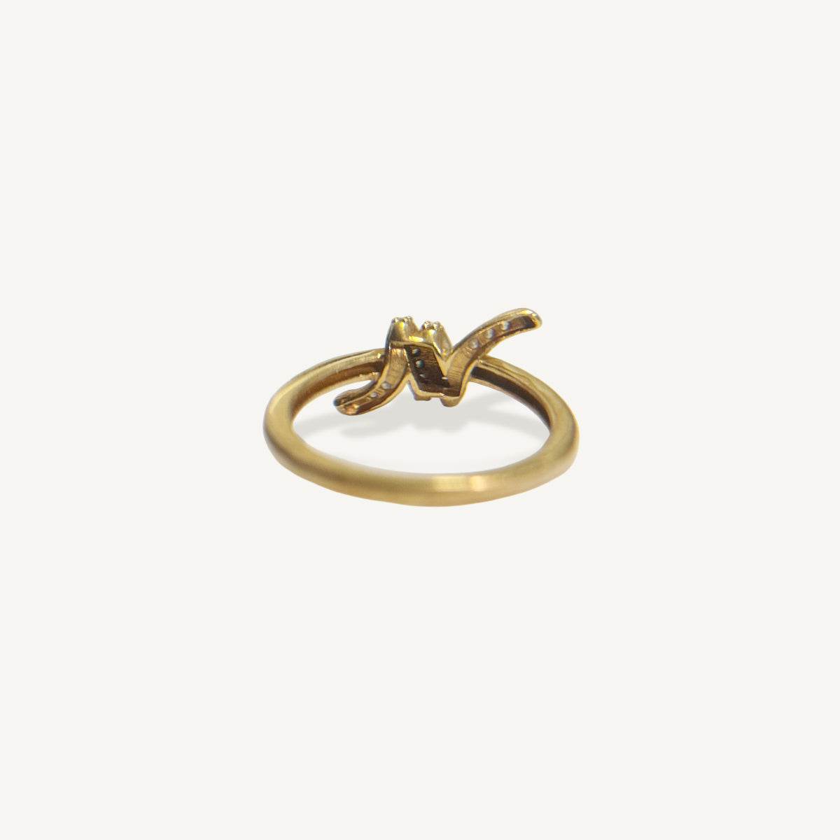 (Handed-down) Dainty Pave Knot Ring in Solid Gold