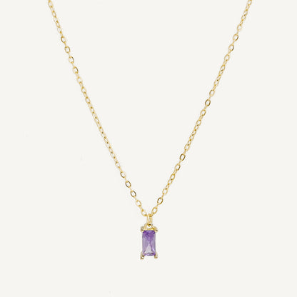 The Baguette Birthstone Necklace