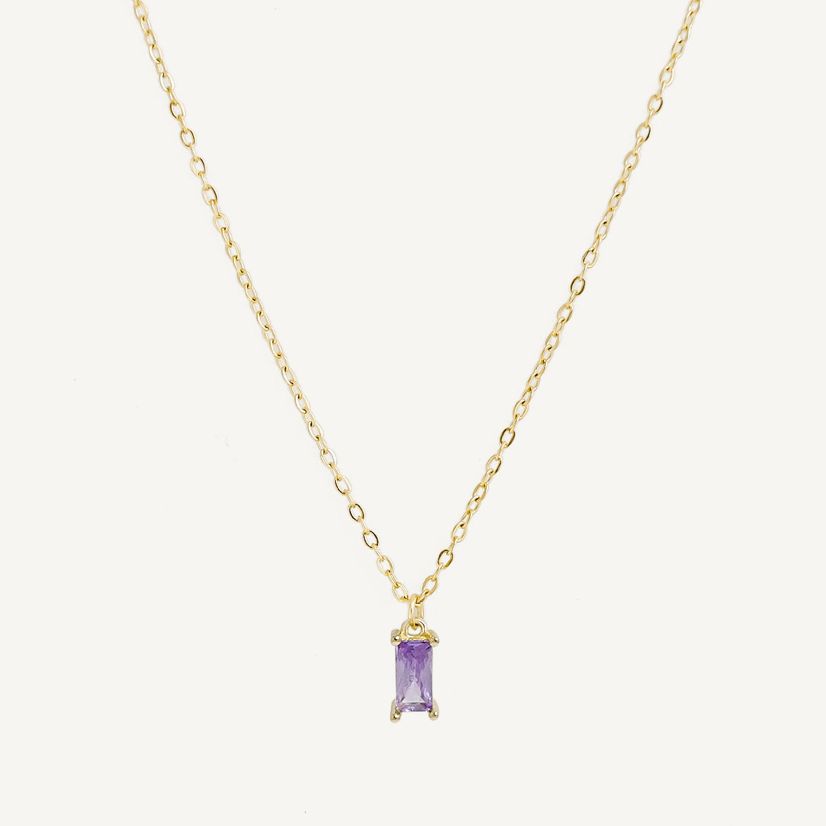 The Baguette Birthstone Necklace