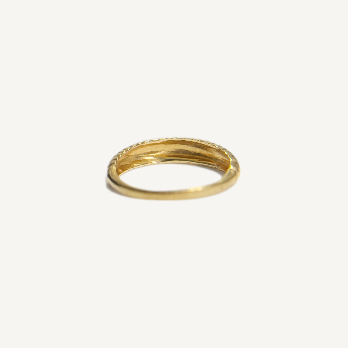 (One-off Piece) Linear Dome Ring in Solid Gold