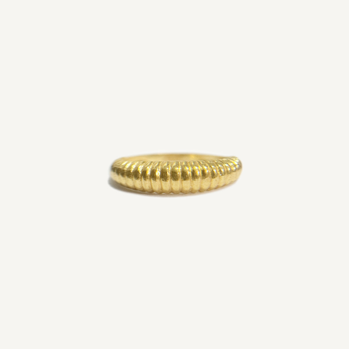 (One-off Piece) Linear Dome Ring in Solid Gold