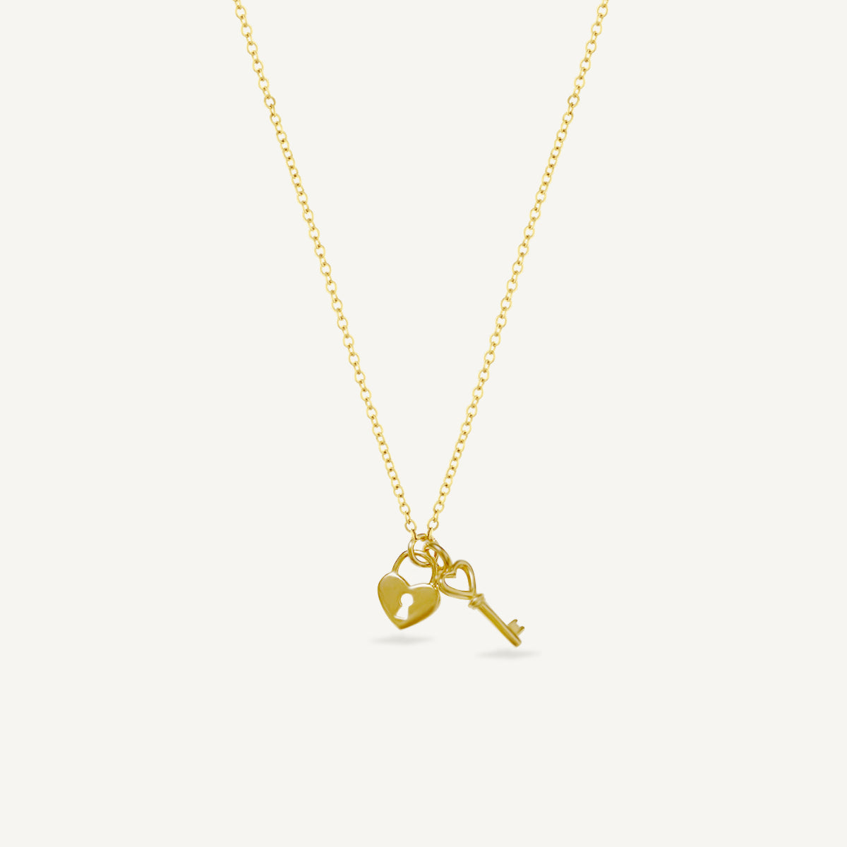 The Dainty Heart Lock and Key Necklace