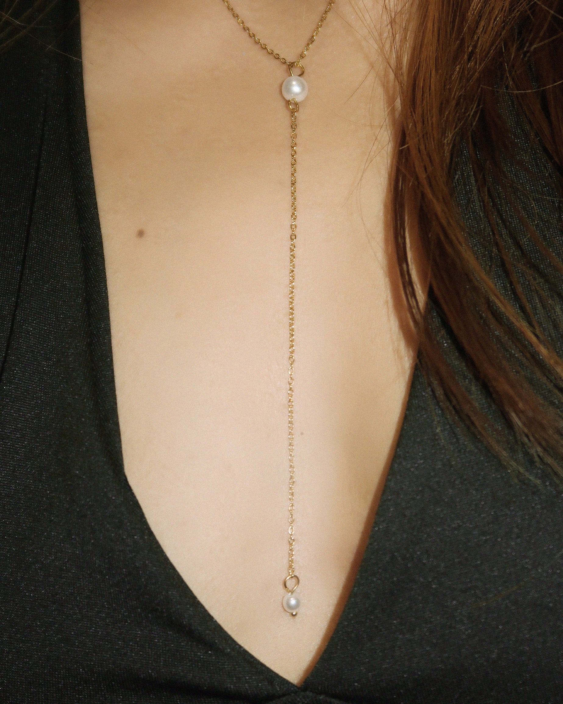 The Classic Long Drop Mini Pearl Necklace