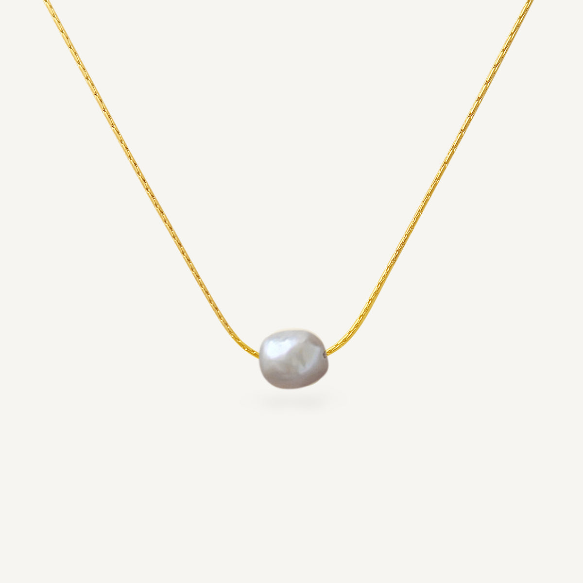 The Lucia Floating Irregular Pearl Necklace