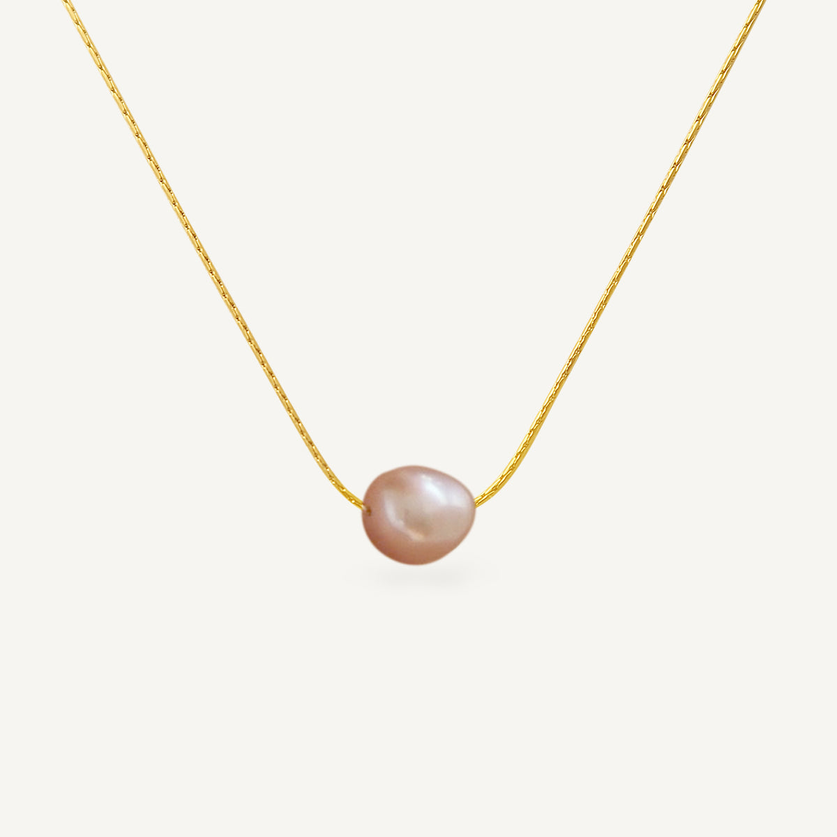 The Lucia Floating Irregular Pearl Necklace
