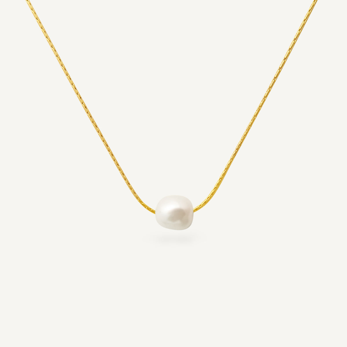 The Lucia Floating Irregular Pearl Necklace