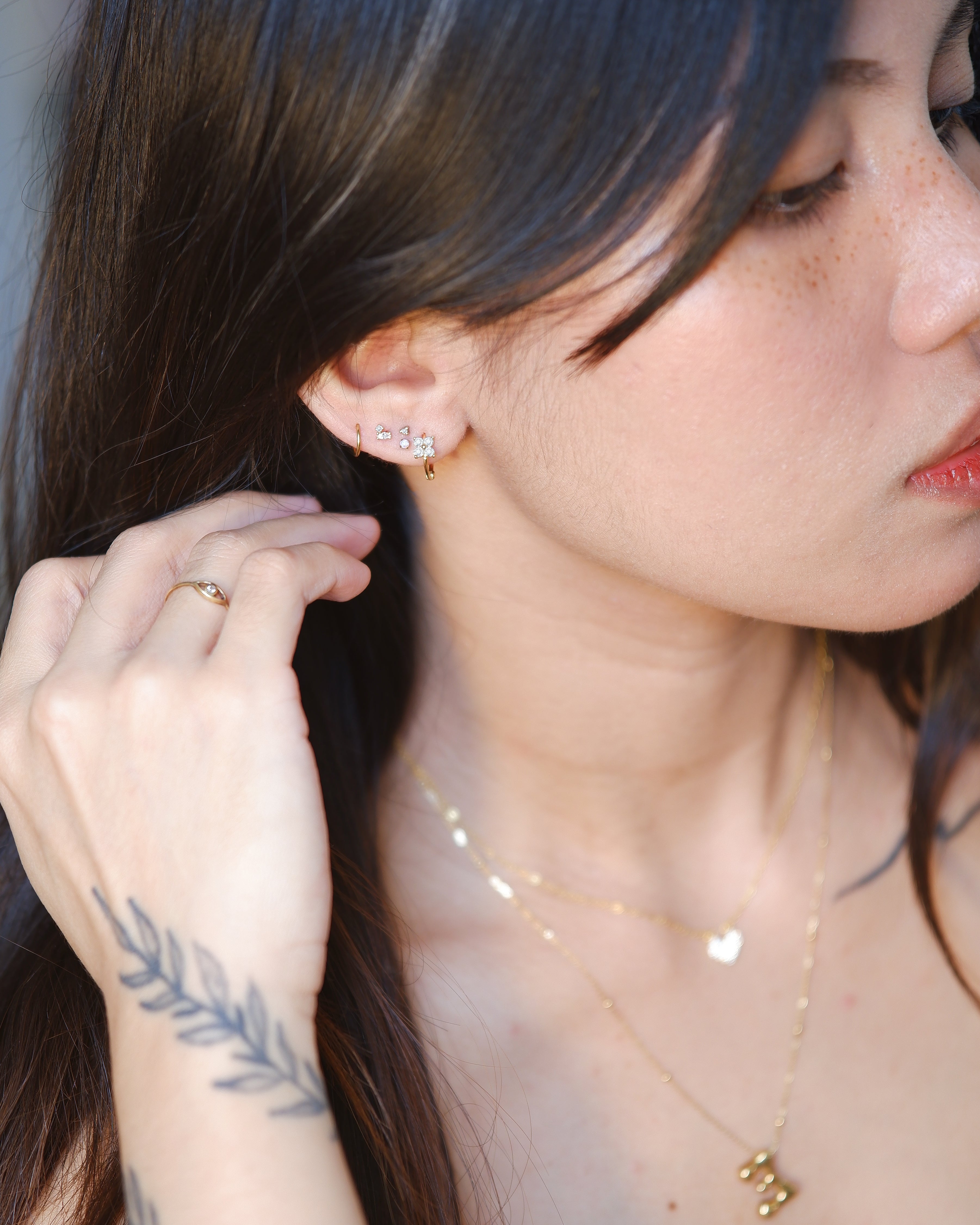 The Lucky Pave Clover Hoop Earrings