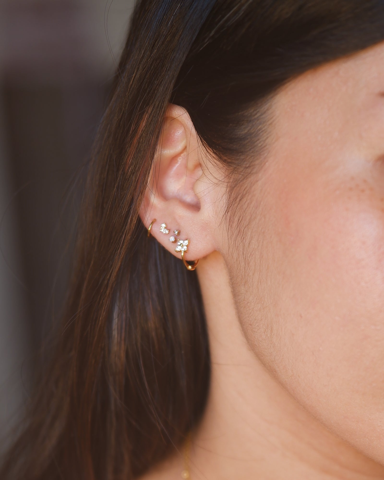 The Lucky Pave Clover Hoop Earrings