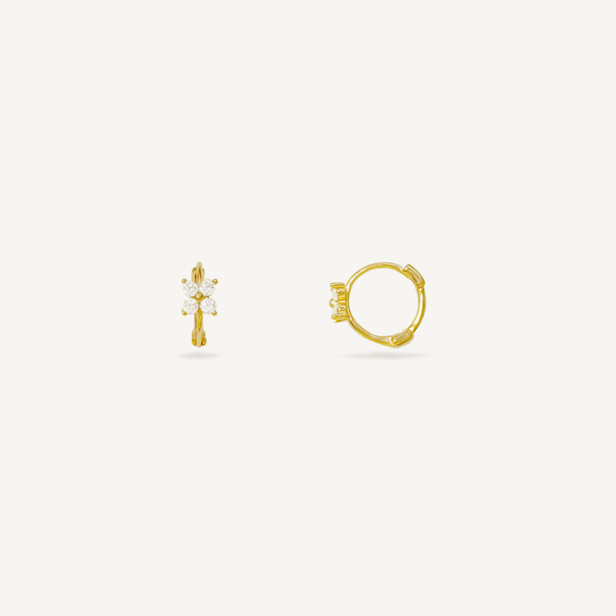 The Lucky Pave Clover Hoop Earrings