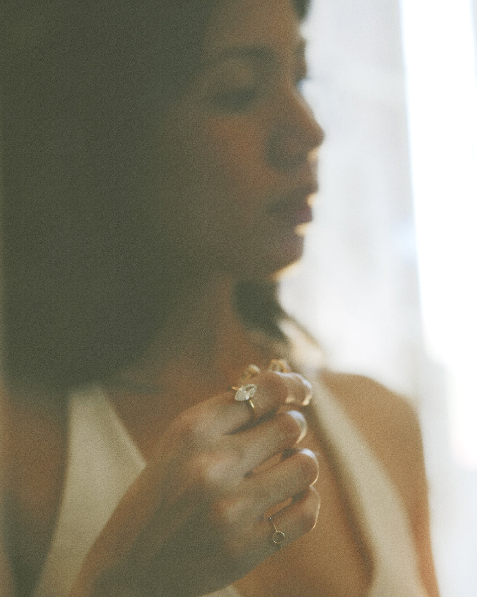 The Bold Marquise Cut Curved Ring