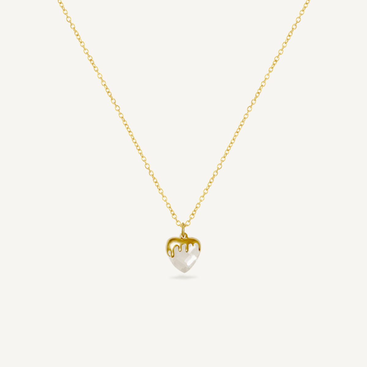 The Melting Gold Iced Heart Necklace