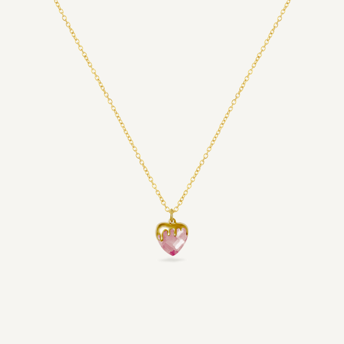 The Melting Gold Iced Heart Necklace