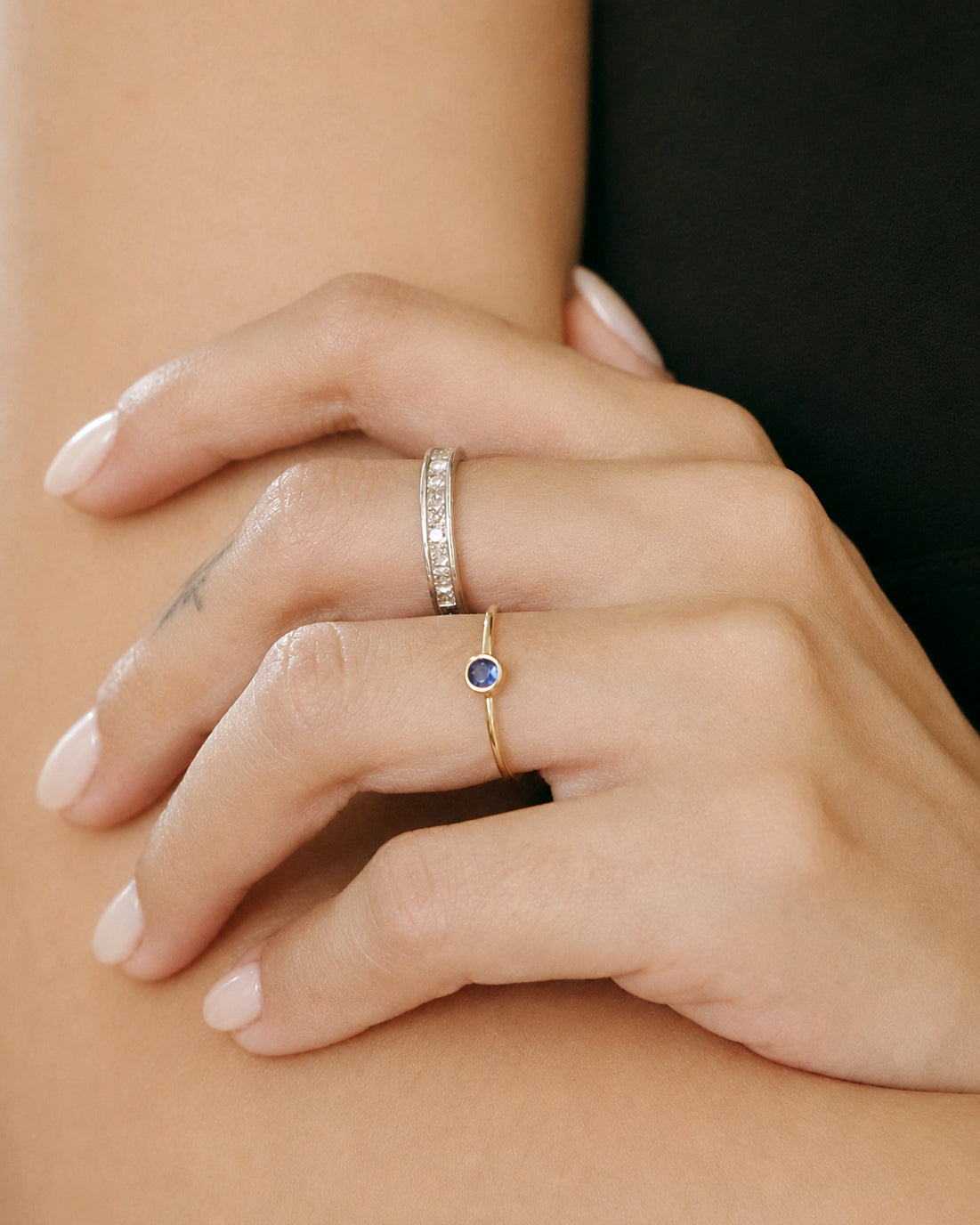 The Mini Birthstone Ring in Solid Gold