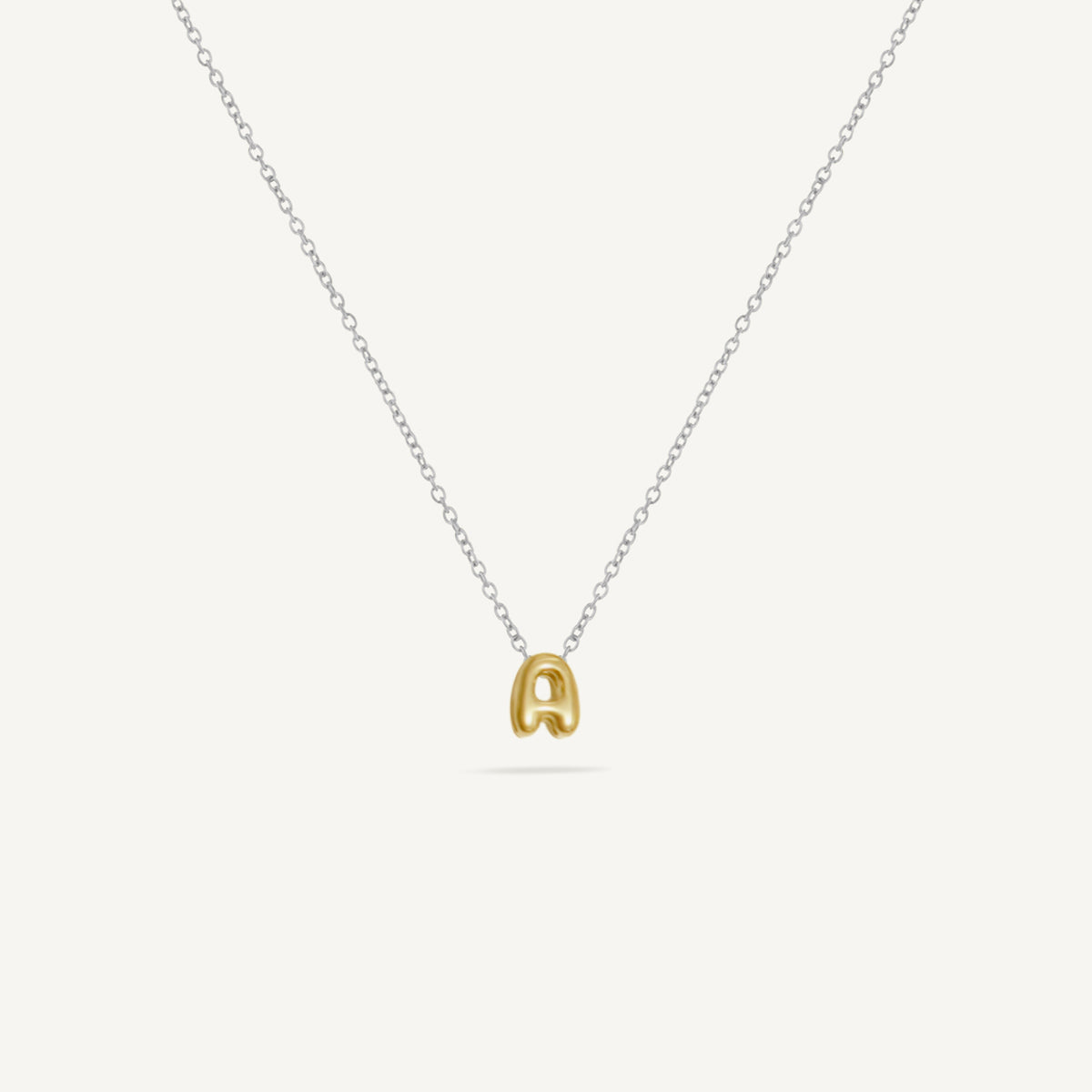 The Mini Bubble Centered Initial Necklace