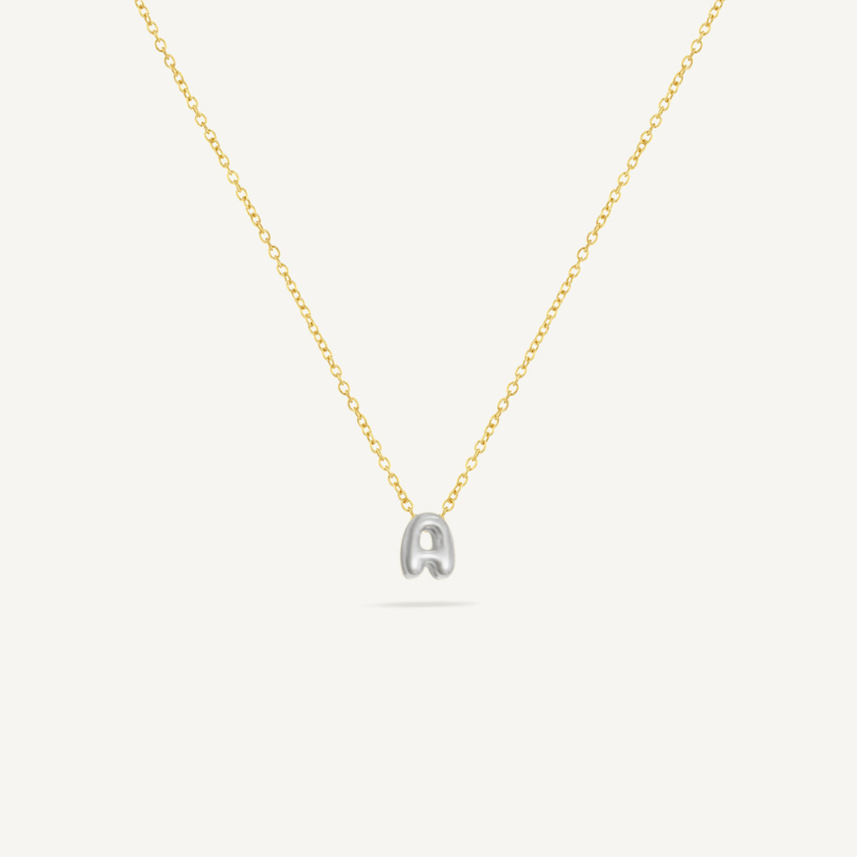 The Mini Bubble Centered Initial Necklace