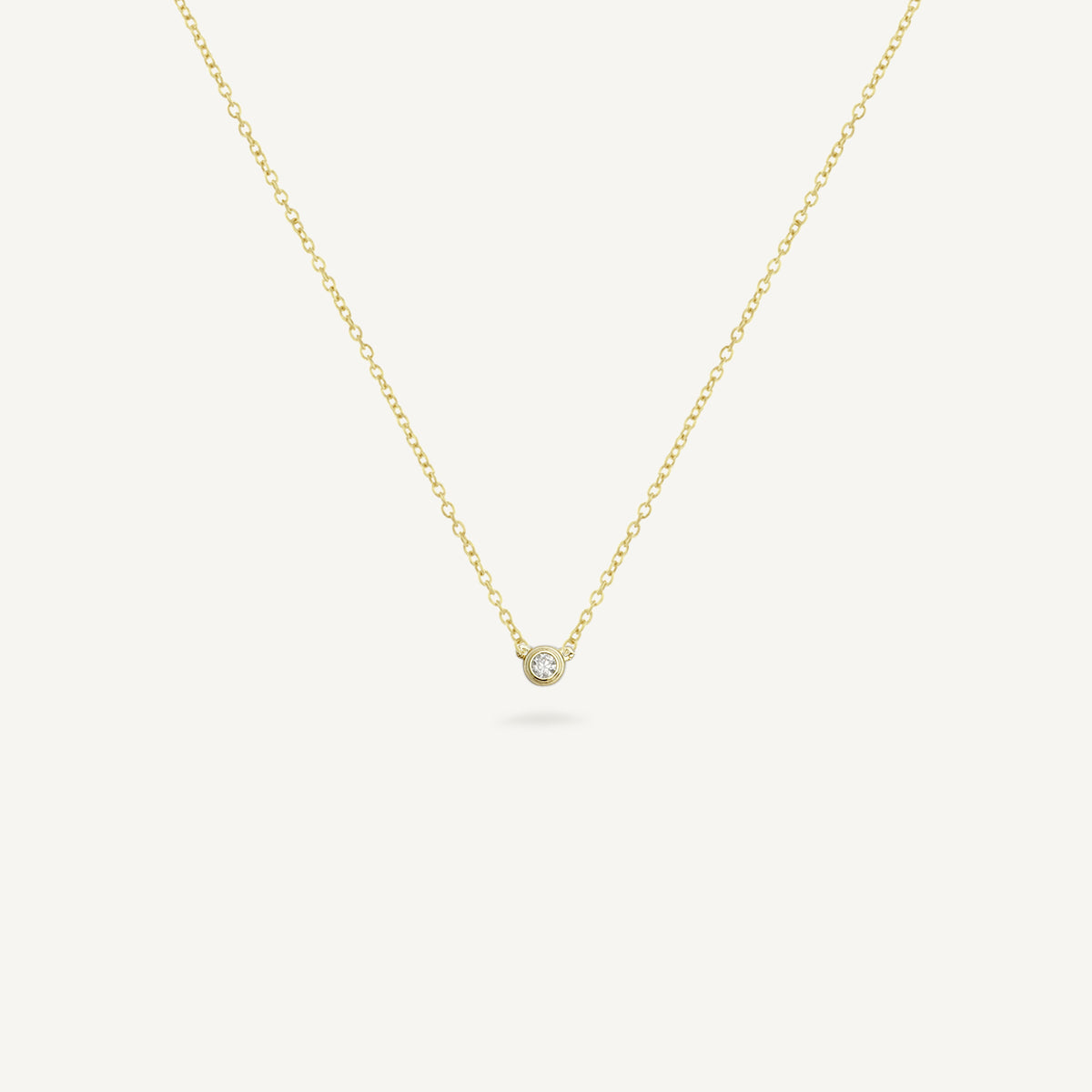 Tiny Classic Moissanite Solitaire Necklace