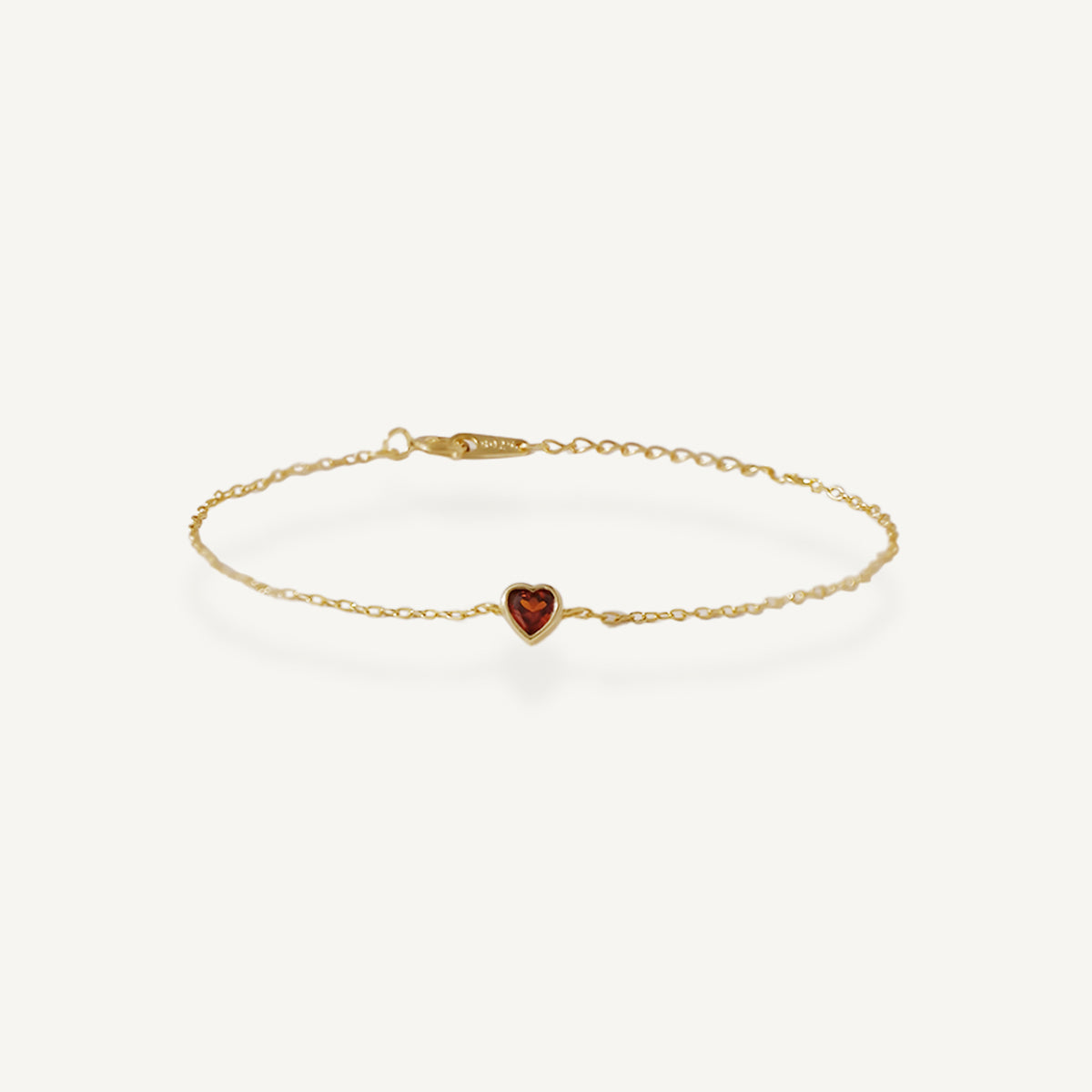 The Mini Garnet Heart Bracelet