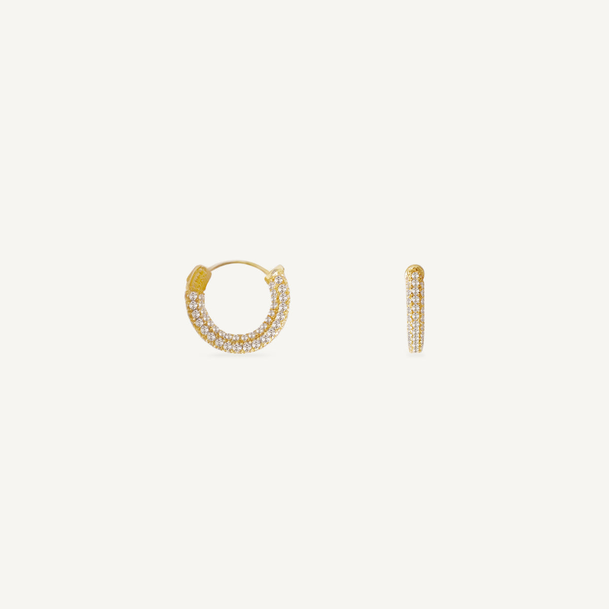 The Everyday Chunky Full Pave Hoop Earrings