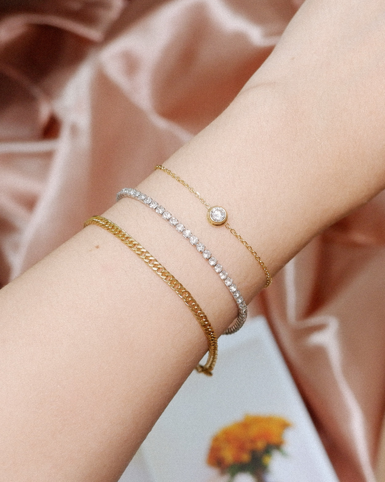 The Classic Solitaire Bracelet and Anklet