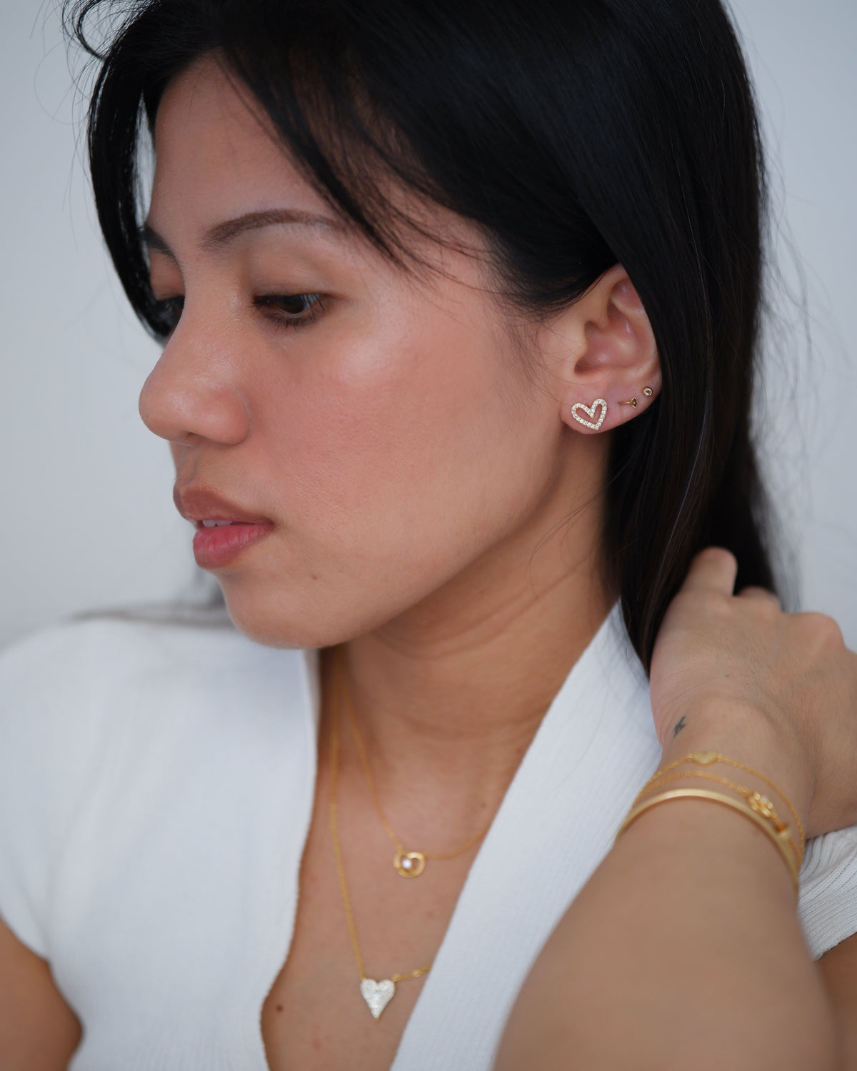 The Moissanite Heart Earrings