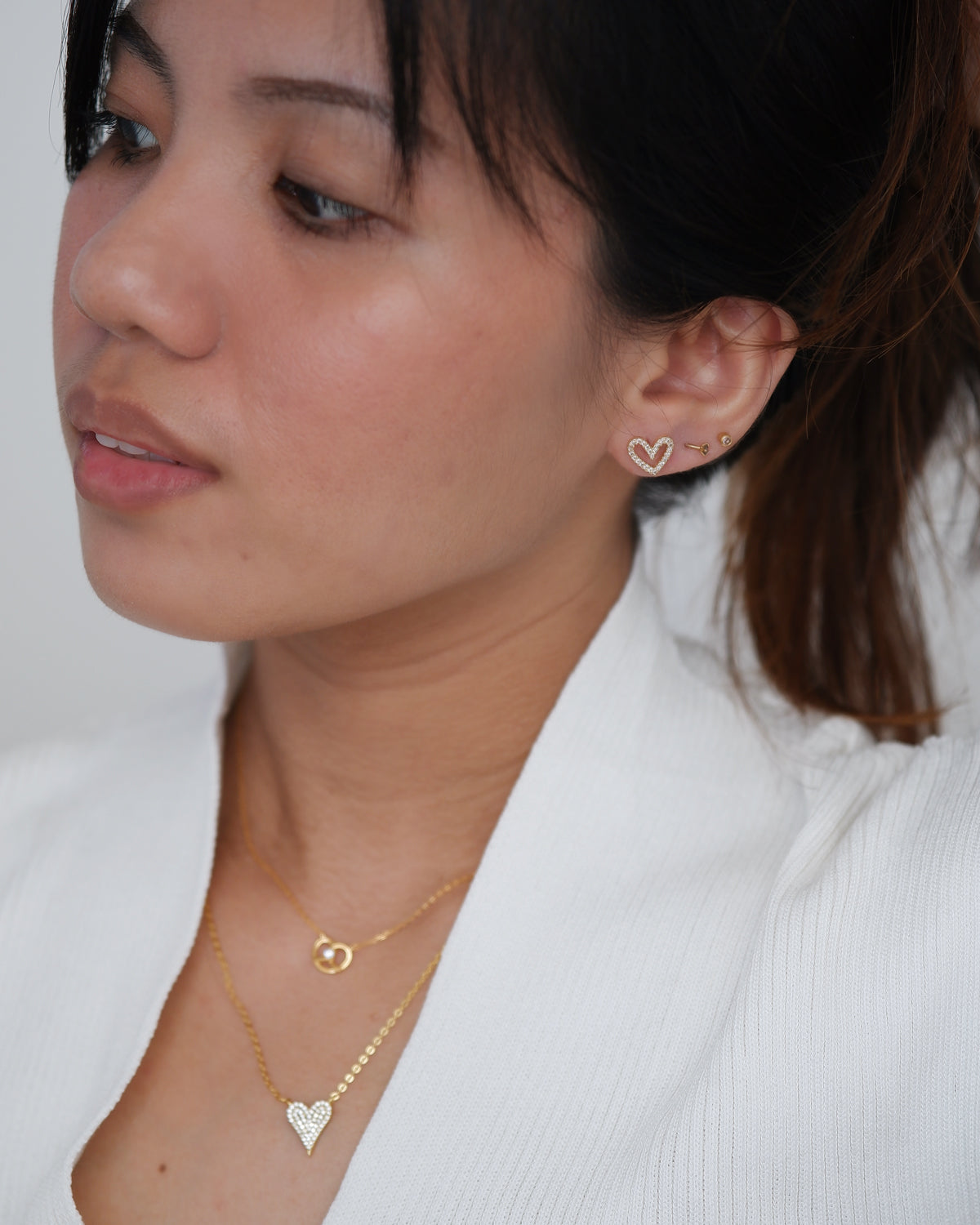 The Moissanite Heart Earrings