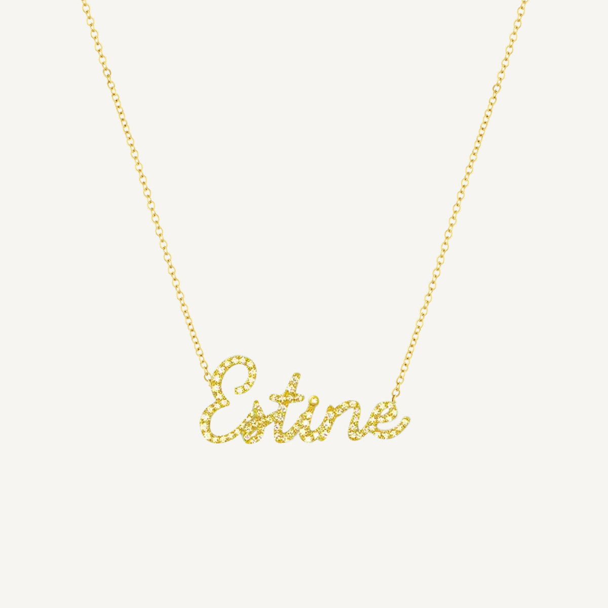 The Moissanite Full Pave Nameplate Necklace