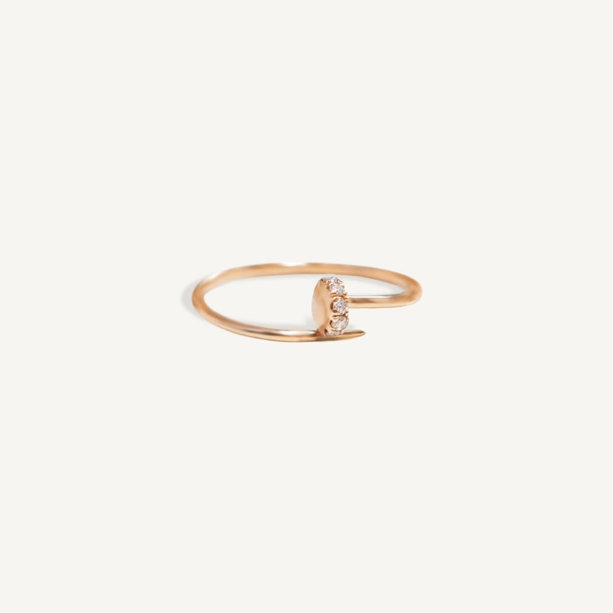 The Diamond Nail Ring in Solid Gold