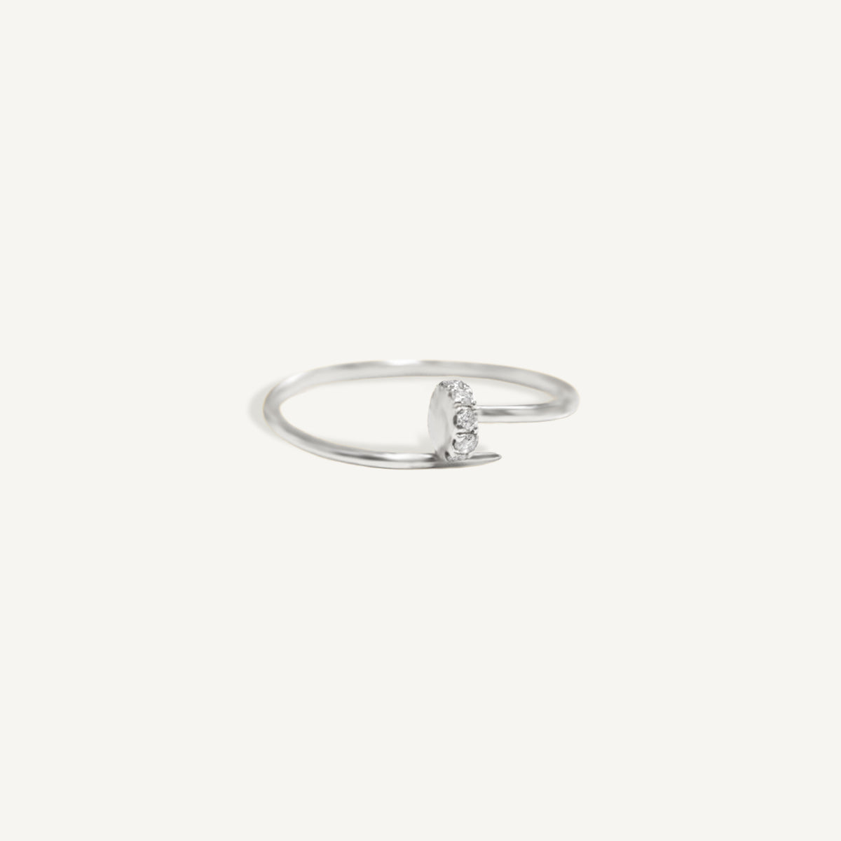The Diamond Nail Ring in Solid Gold