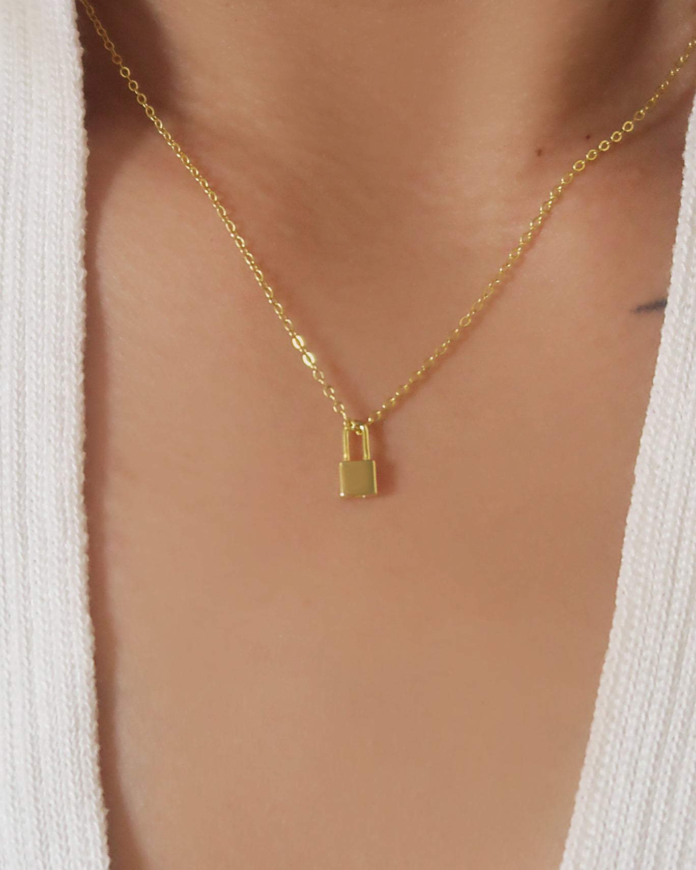 The Tiny Narrow Padlock Promise Necklace