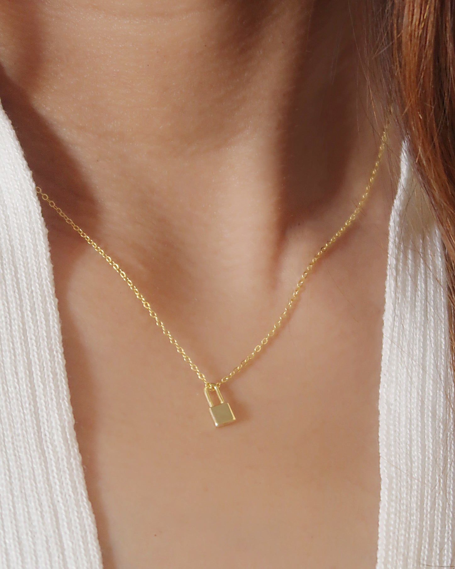 The Tiny Narrow Padlock Promise Necklace