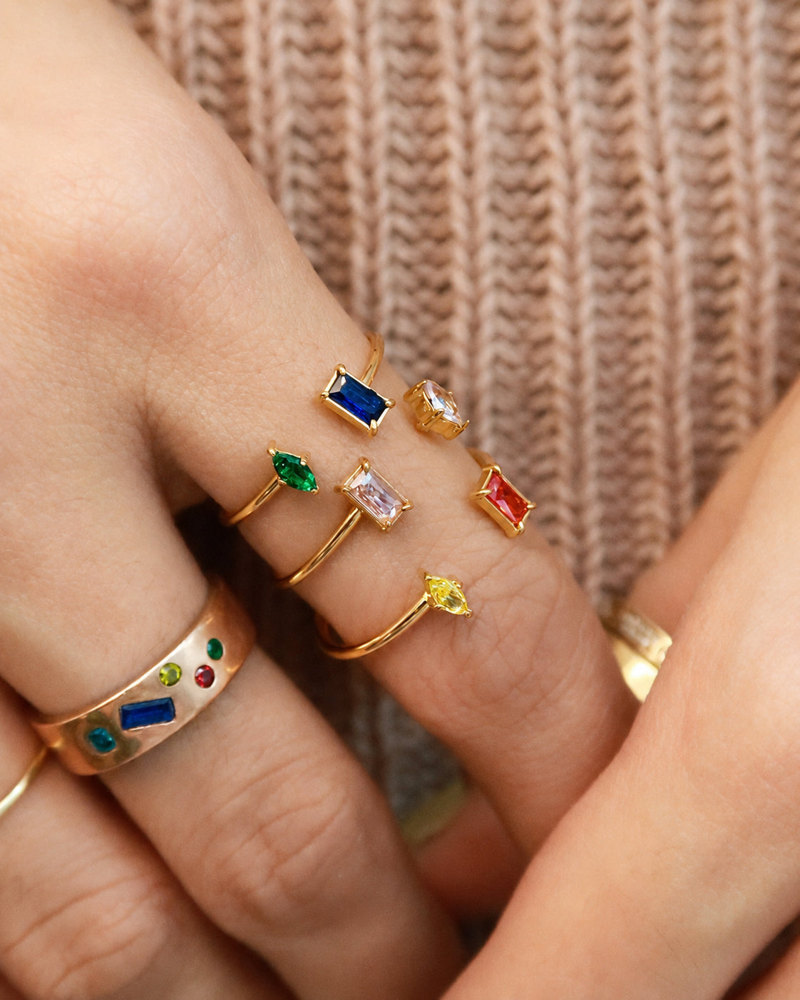The Duo Marquise-Baguette Birthstone Ring