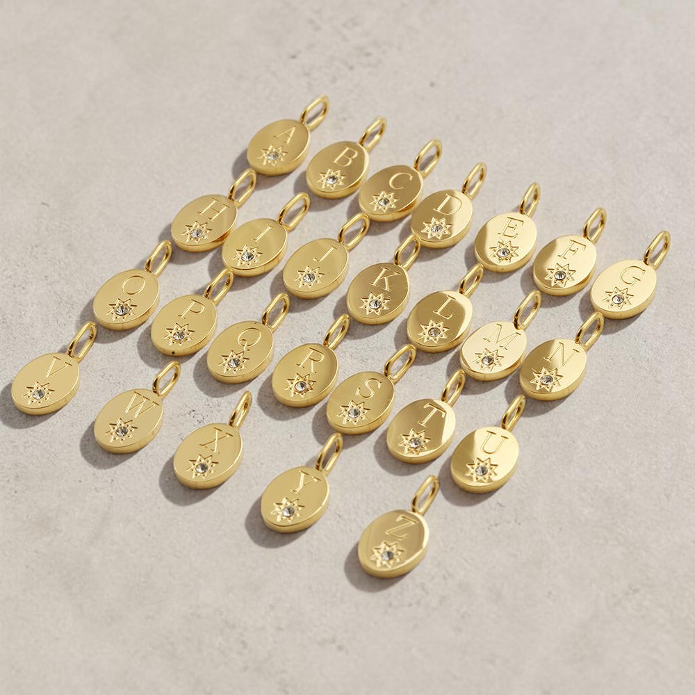 The Starlight Birthstone Initial Disc Necklace